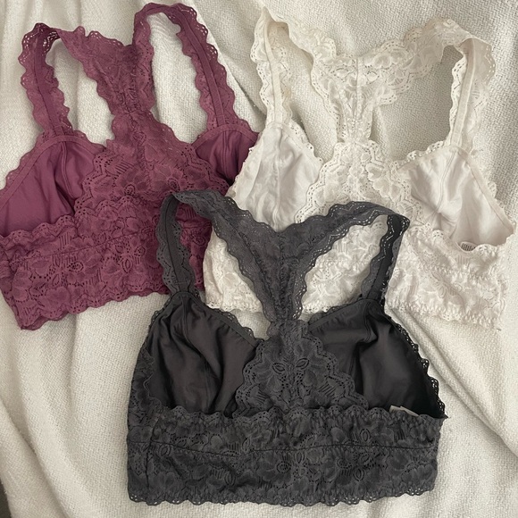 Felina Lace Bundle of 3 pieces Sz Large racerback bralette BRA - Picture 2 of 5